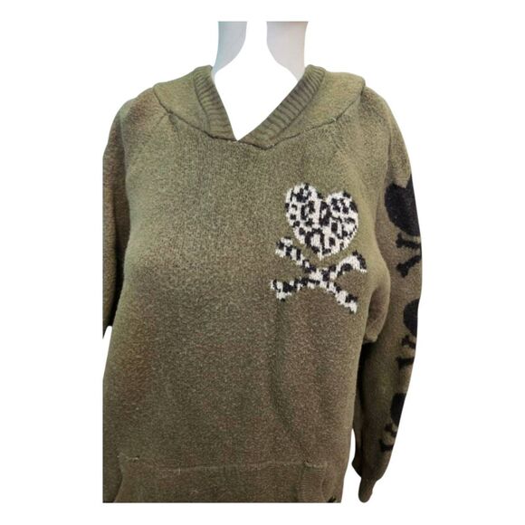 Torrid Olive Green Ragland Sweater Hoodie Size 20/22 - Picture 4 of 8